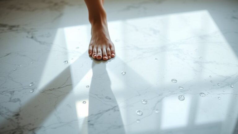 marble shower floors slippery