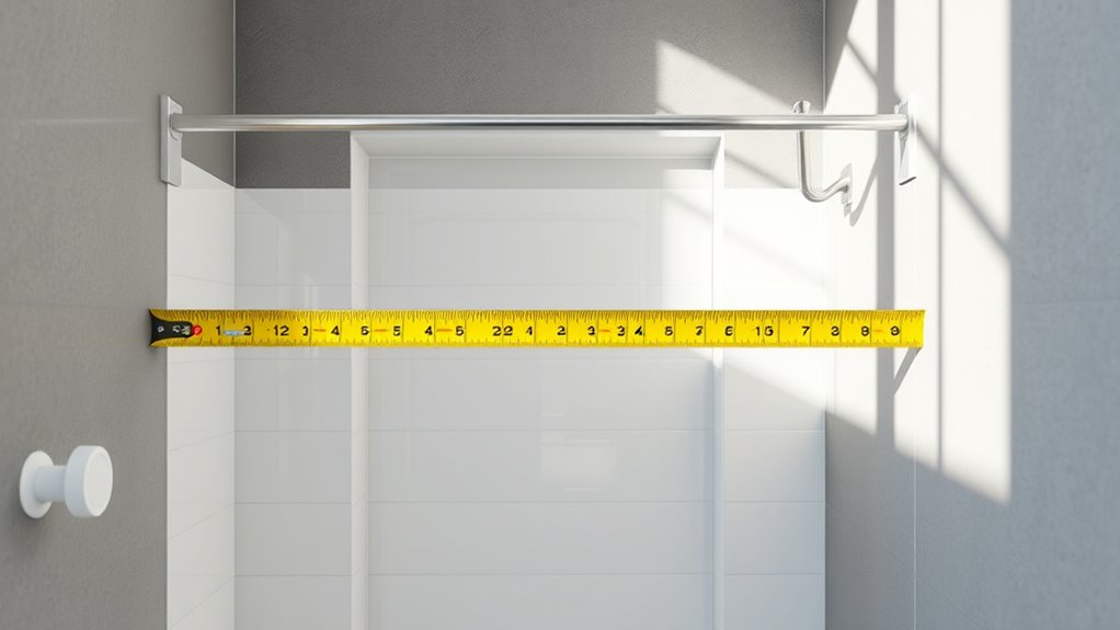 measure shower width at three points