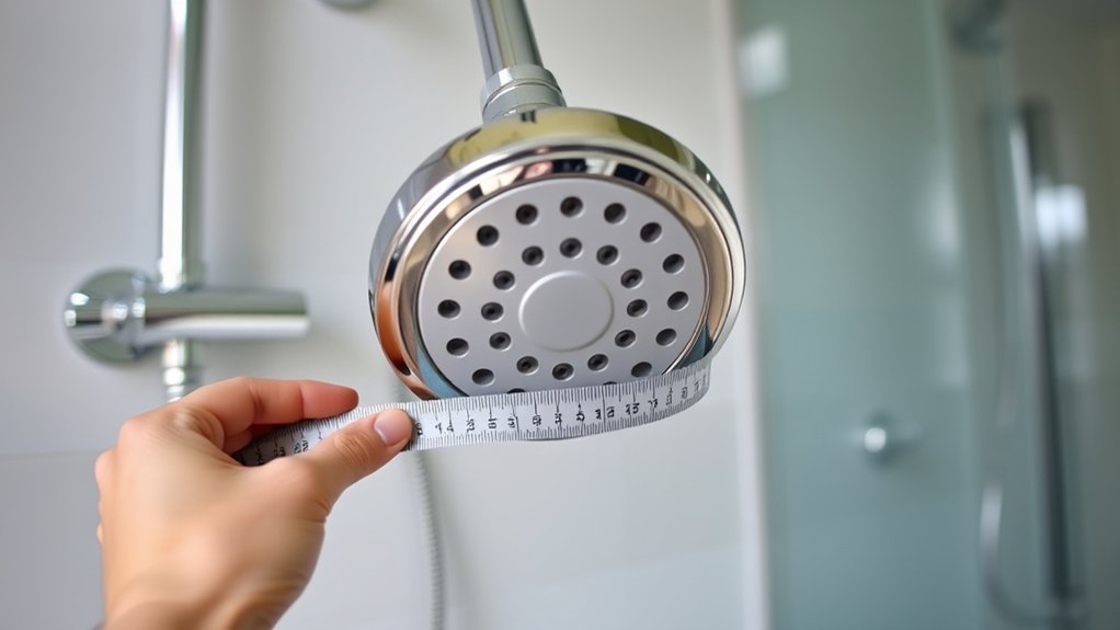 measuring shower head fittings precisely