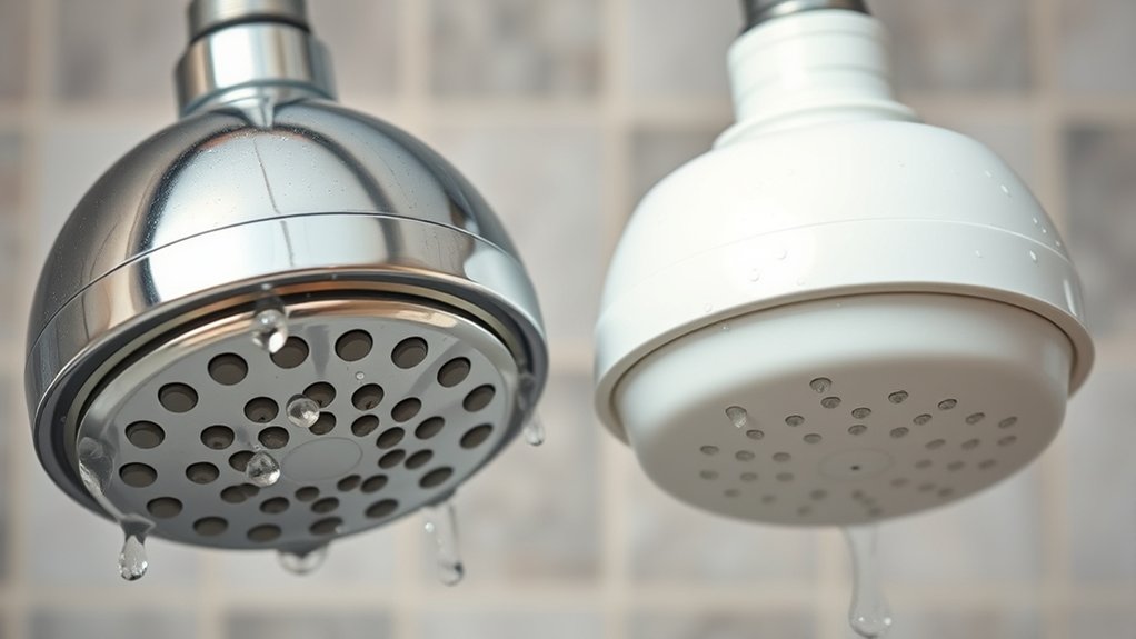 metal shower heads outlast plastics