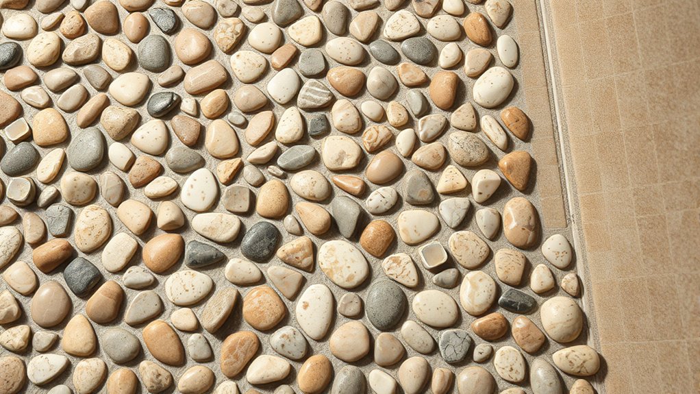 pebble floors texture traction grout care