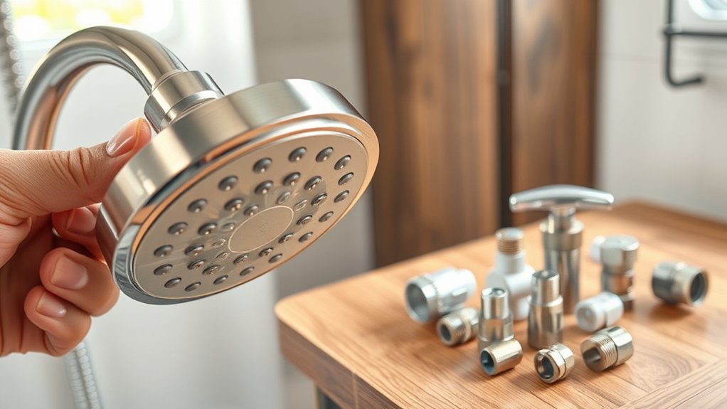 rv shower head fit threads mount durability