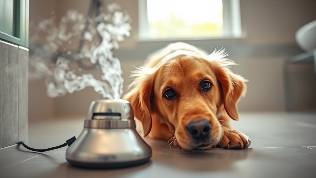 safety concerns for dogs during showers
