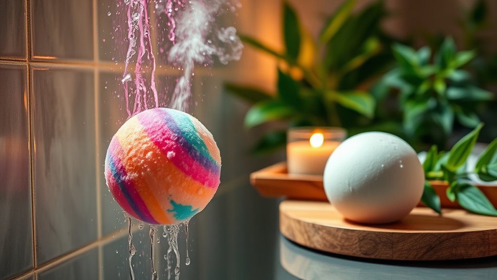 shower bombs release aromatic vapor