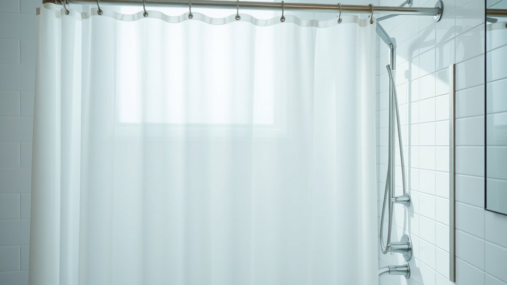 shower curtains reduce echoes and mold