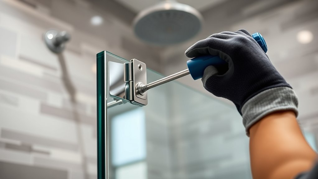 shower door adjustment tools and safety