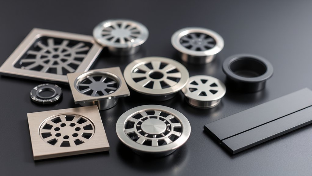 shower drain types and sizes