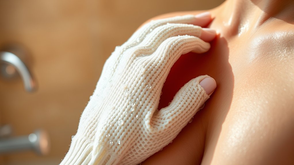 shower gloves exfoliate skin effectively