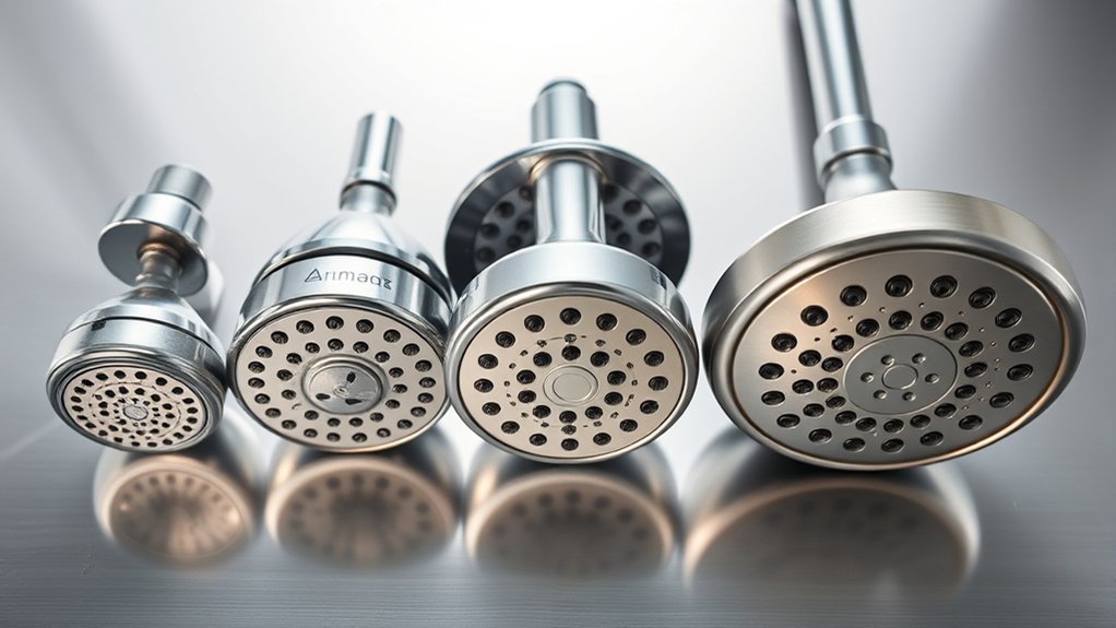 shower head size ranges