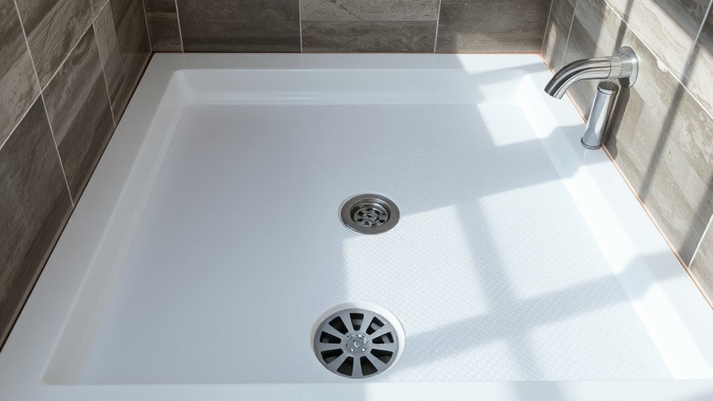 shower pan waterproofs and drains