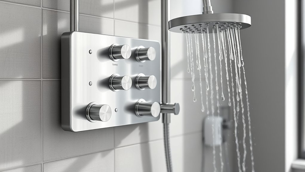 shower panel with integrated jets