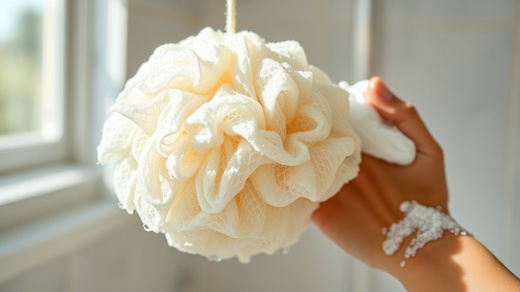 shower poufs aid cleansing