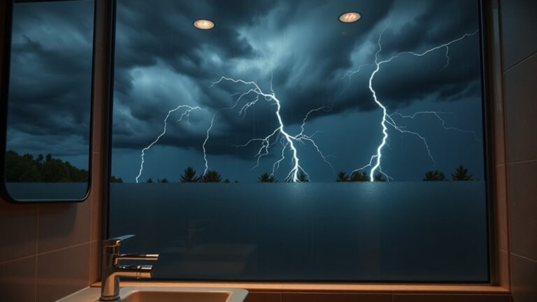 showering during thunderstorm questioned