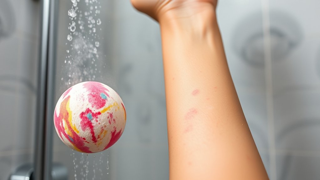 skin irritation from shower bombs