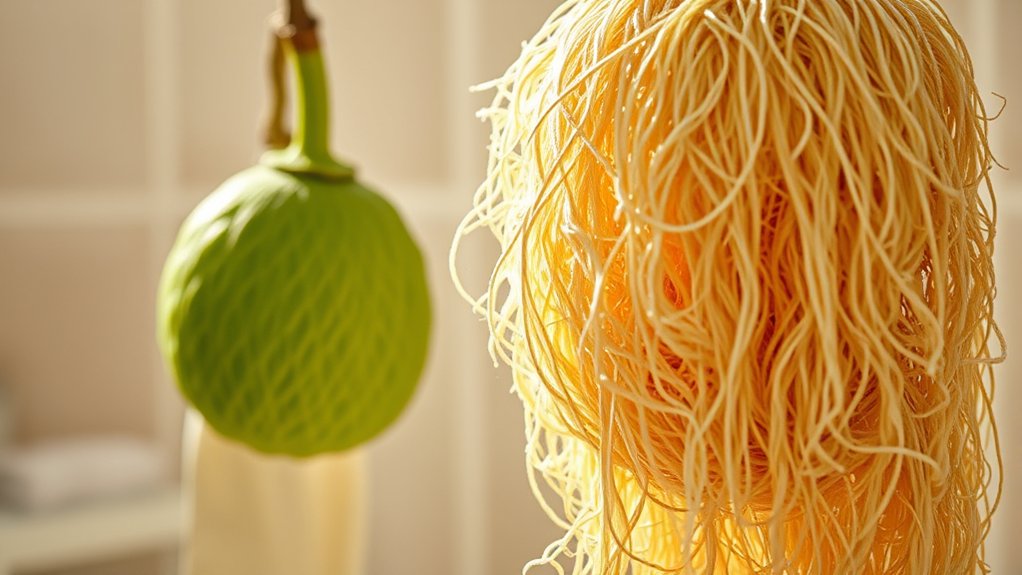 synthetic plastic shower loofahs made from polymers