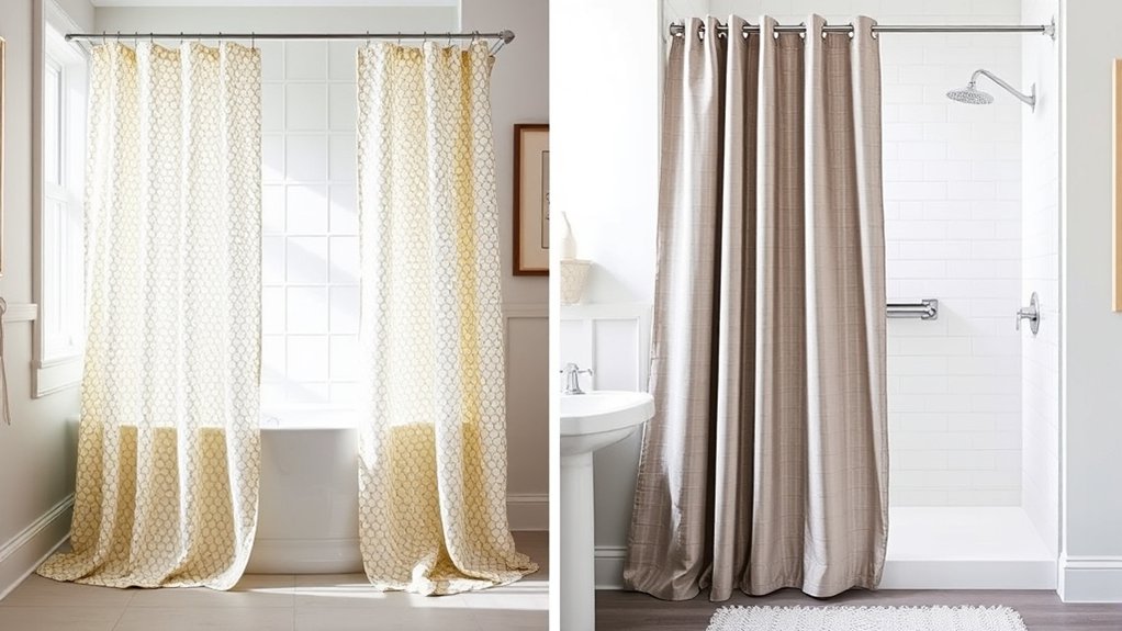 tubub shower curtain size differences