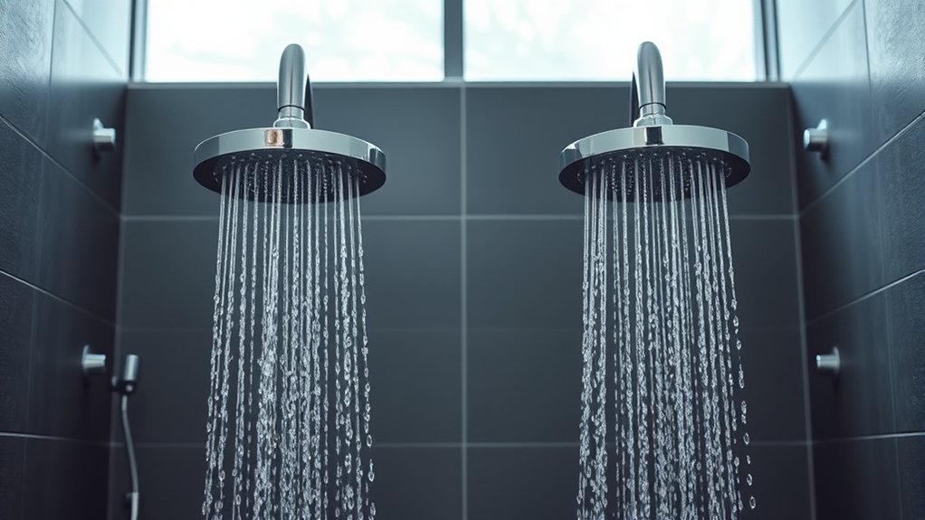 two shower heads versatile spray