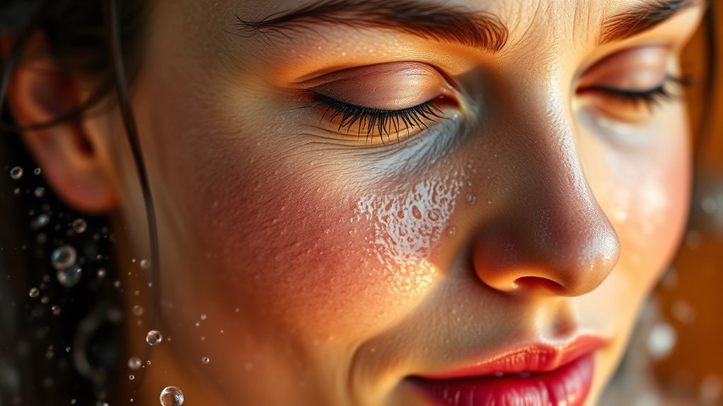 warm water loosens debris in pores