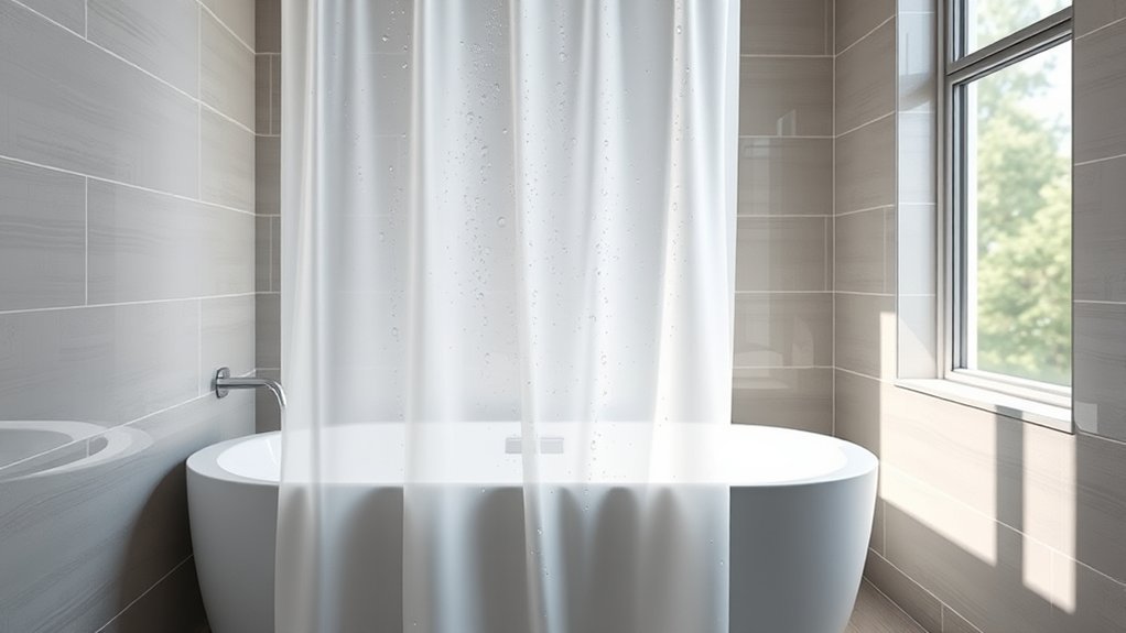 water containment with mildew resistant curtain