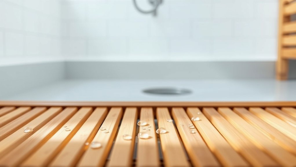 weekly bamboo shower mat cleaning air dry occasional oil